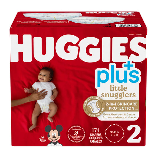 Huggies Little Snugglers Plus Diapers, Diaper Size: 2 (12-18 lb/5-8 kg)