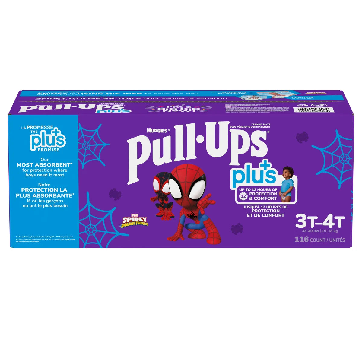 Huggies Pull-Ups Plus Training Pants, 3T to 4T Boy 116 Units