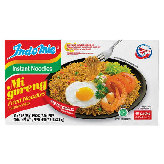 Indomie Mi Goreng Instant Fried Noodles, 3 oz, 40-count 85g