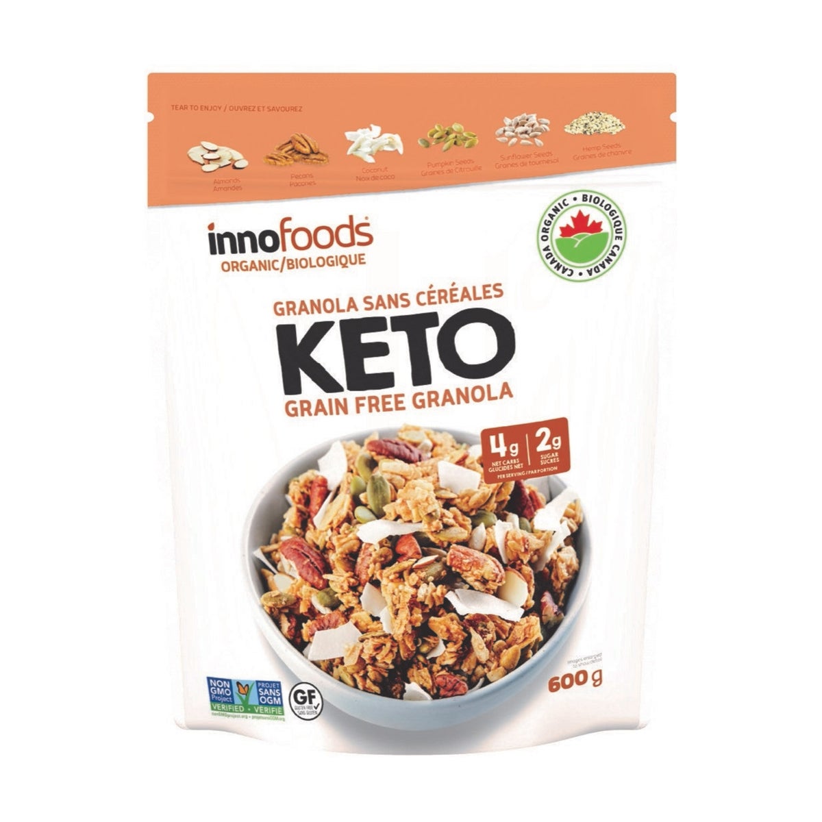 InnoFoods Organic Keto Grain Free Granola, 600 g