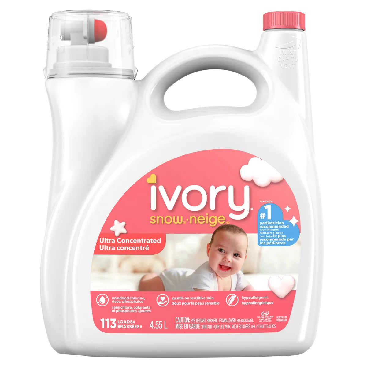 Ivory Snow Newborn Liquid Laundry Detergent, 113 wash loads