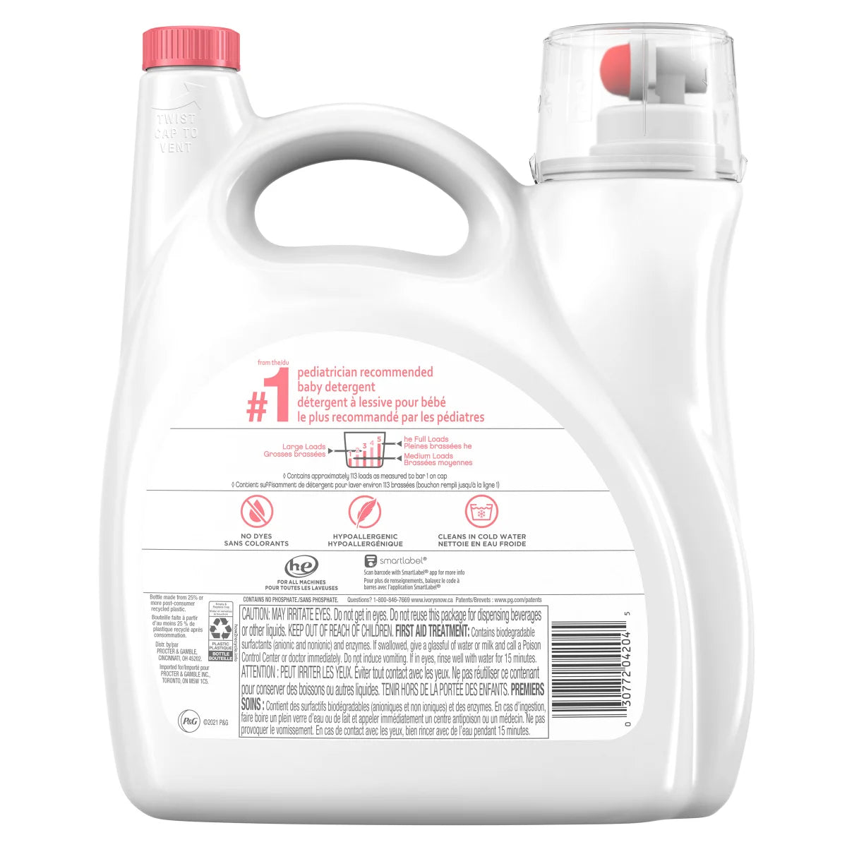 Ivory Snow Newborn Liquid Laundry Detergent, 113 wash loads