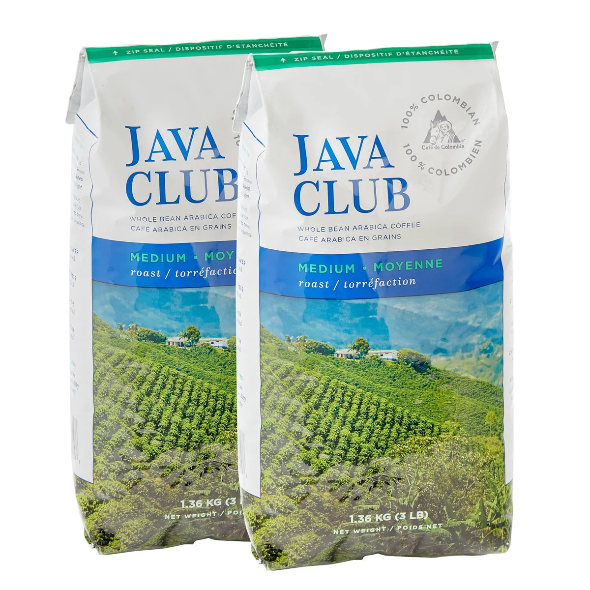 Java Club 100% Colombian Whole Bean Arabica Coffee, 1.36 kg