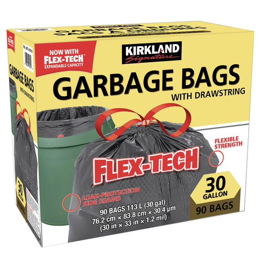 Kirkland Signature Drawstring Garbage Bags, 90-pack