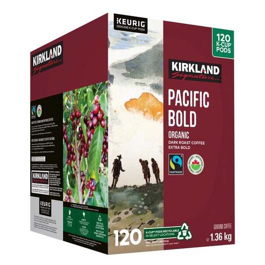 Kirkland Signature Organic Pacific Bold Fair Trade Coffee K-Cup Pods, 120-count