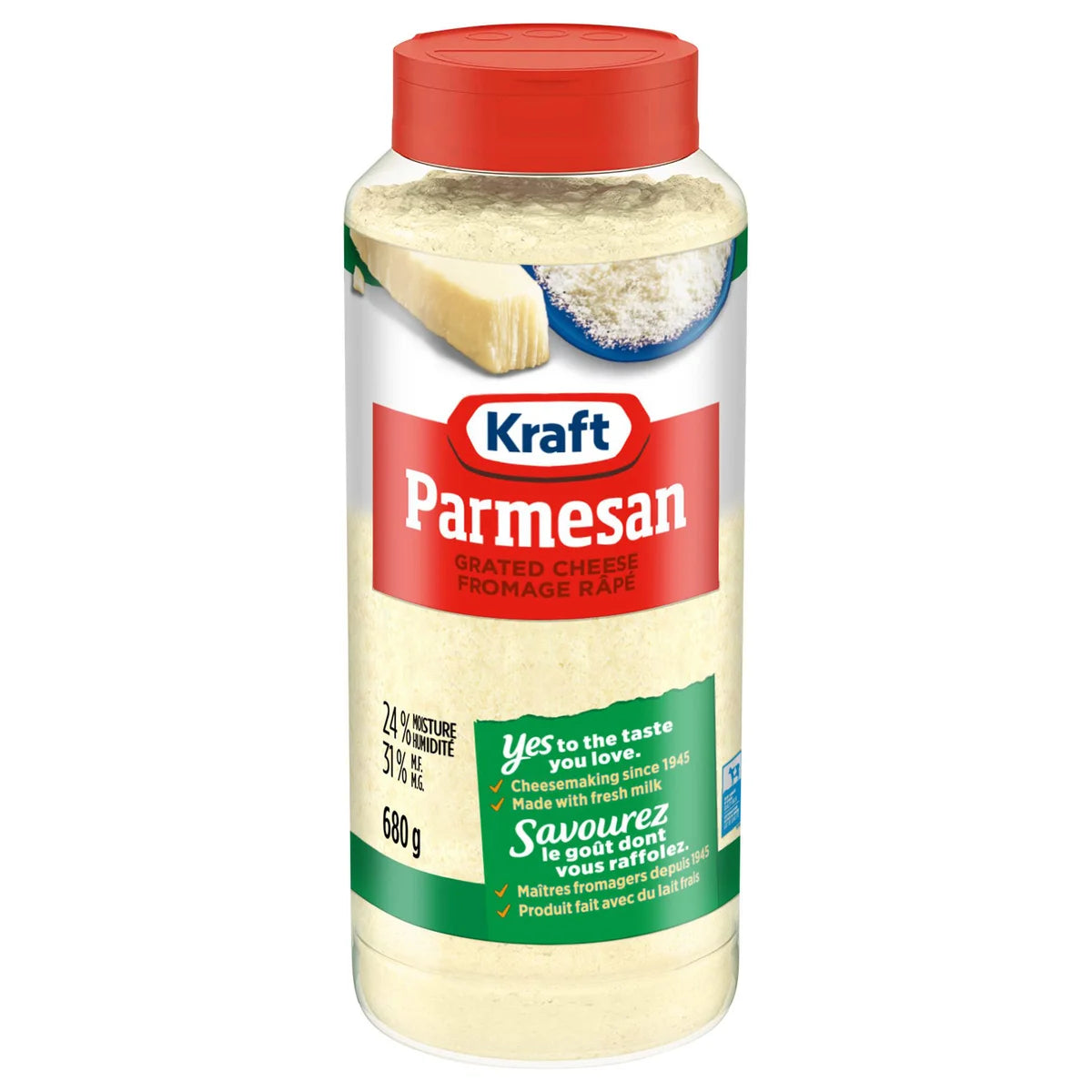 Kraft 100% Grated Parmesan Cheese, 680 g