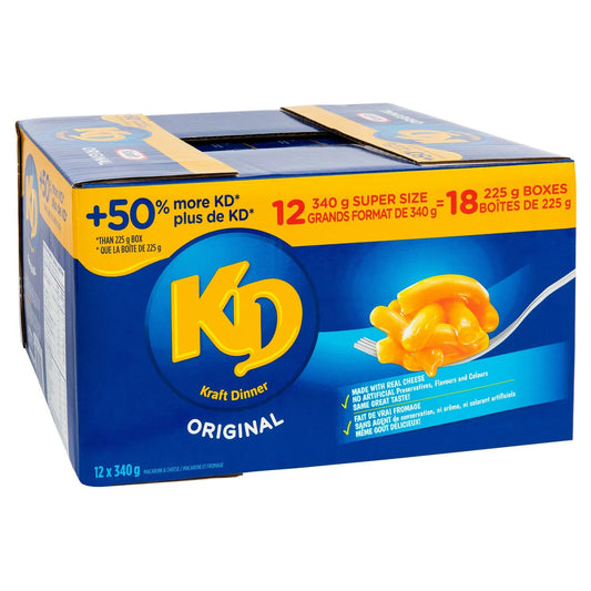 Kraft Dinner Original Macaroni and Cheese, 12 x 340 g