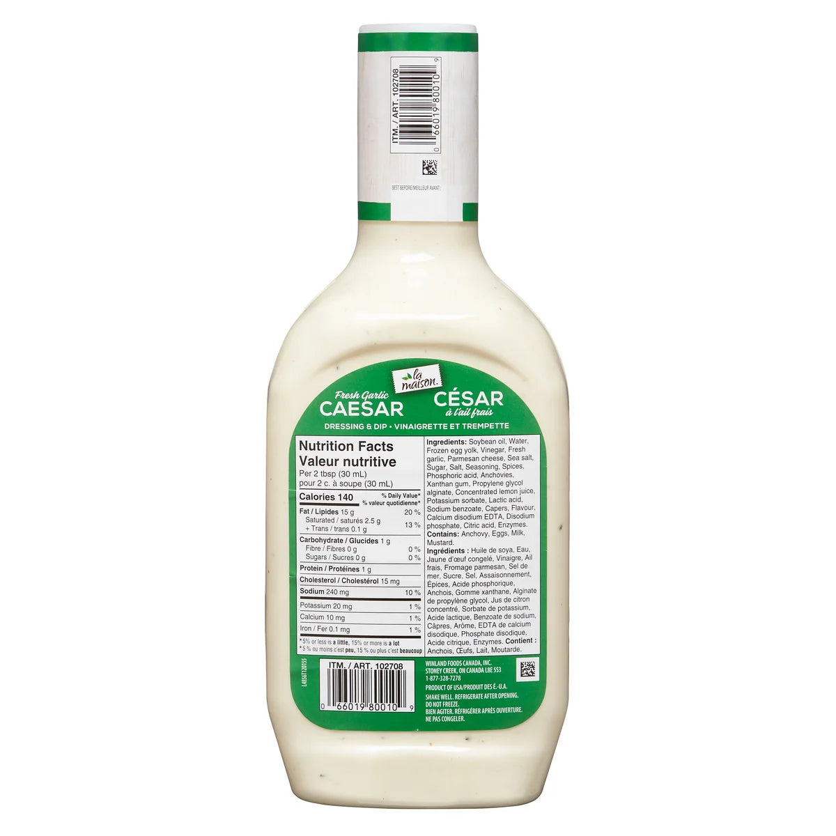 La Maison Fresh Garlic Caesar Dressing, 1.4 L