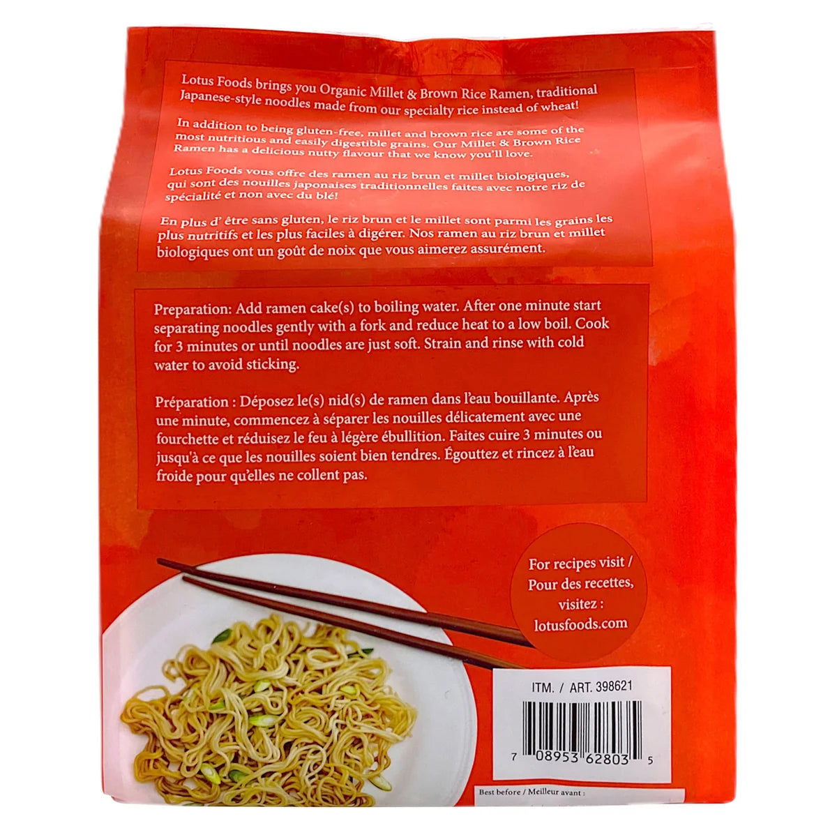 Millet and Brown Organic Rice Ramen, 850 g