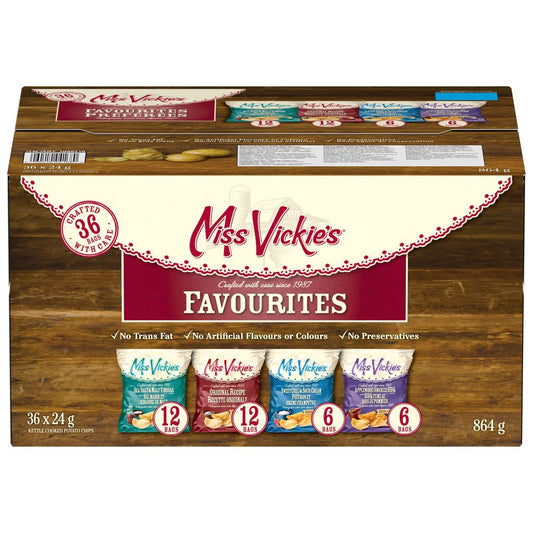 Miss Vickie's Potato Chips Variety Pack, 36 × 24 g