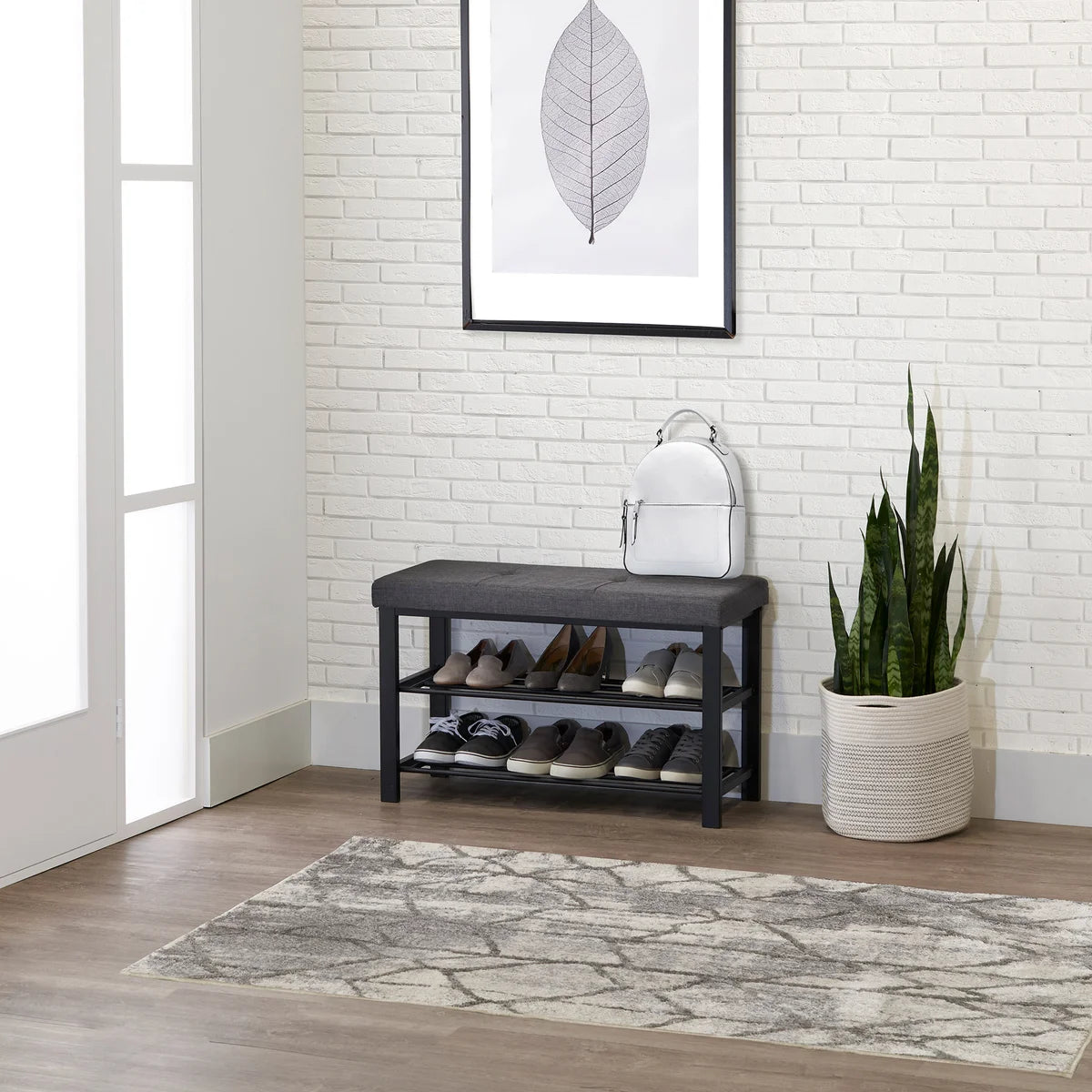 Neatfreak Fabric Upholstered Shoe Storage Bench