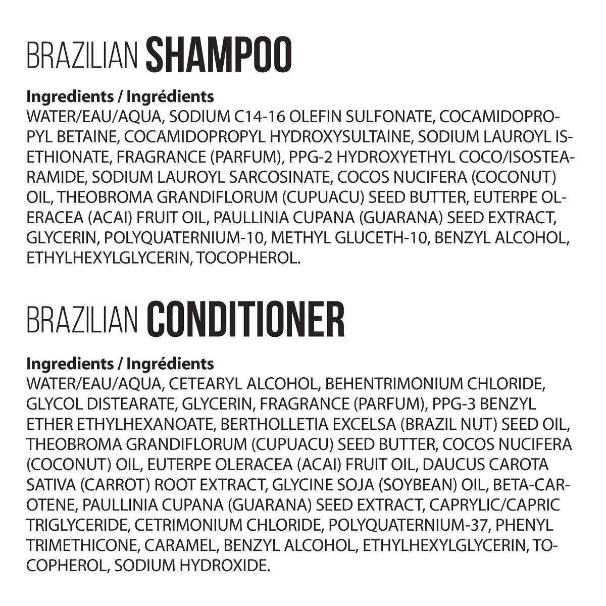 Nutrius Brazilian Shampoo and Conditioner, 2 x 1 L