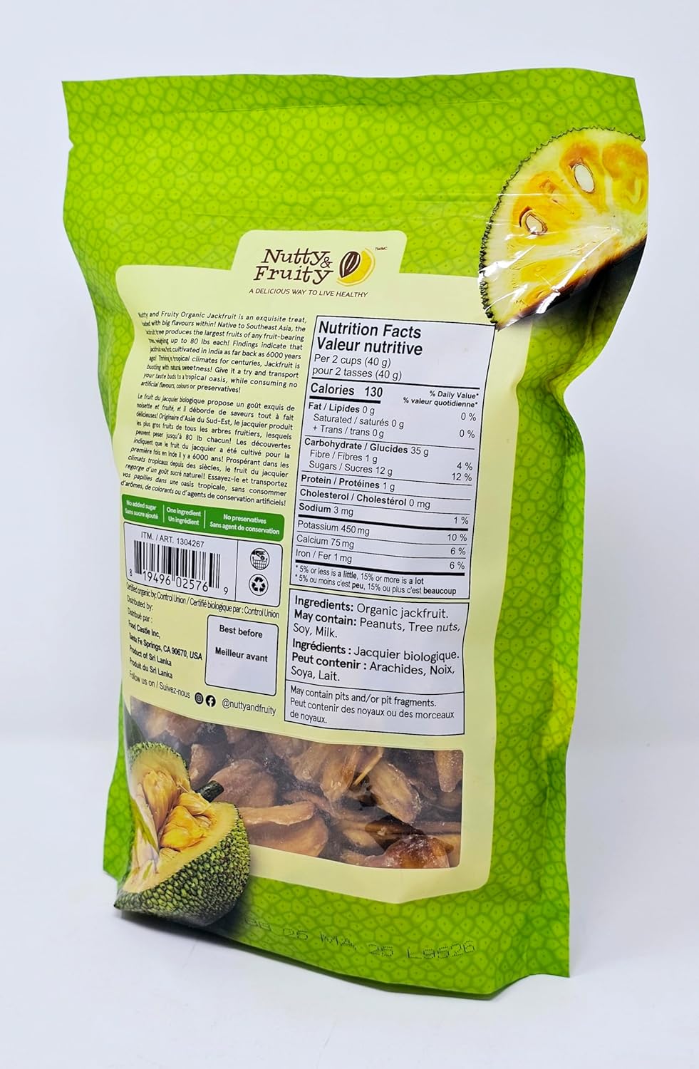 Nutty & Fruity Organic Dried Jackfruit - 567 Grams