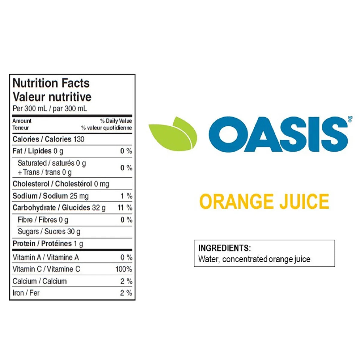 Oasis Orange Juice, 24 × 300 mL