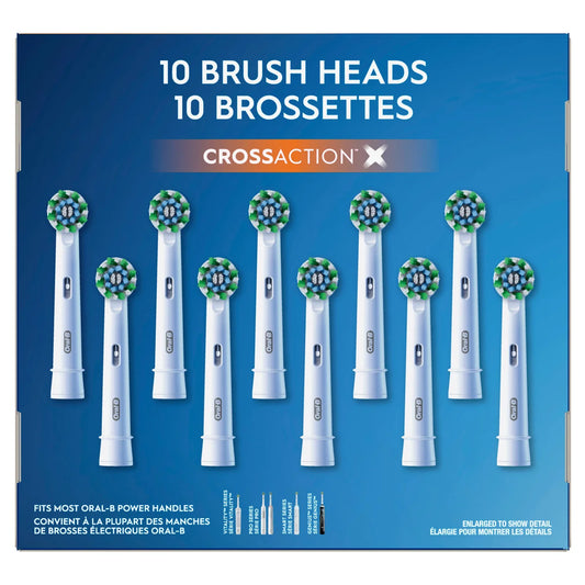 Oral-B CrossAction Electric Toothbrush Replacement Brush Head Refills, 10-pack