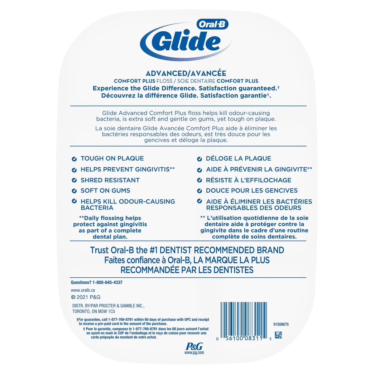 Oral-B Glide Advanced Multi-Protection Floss, 6 x 40 m