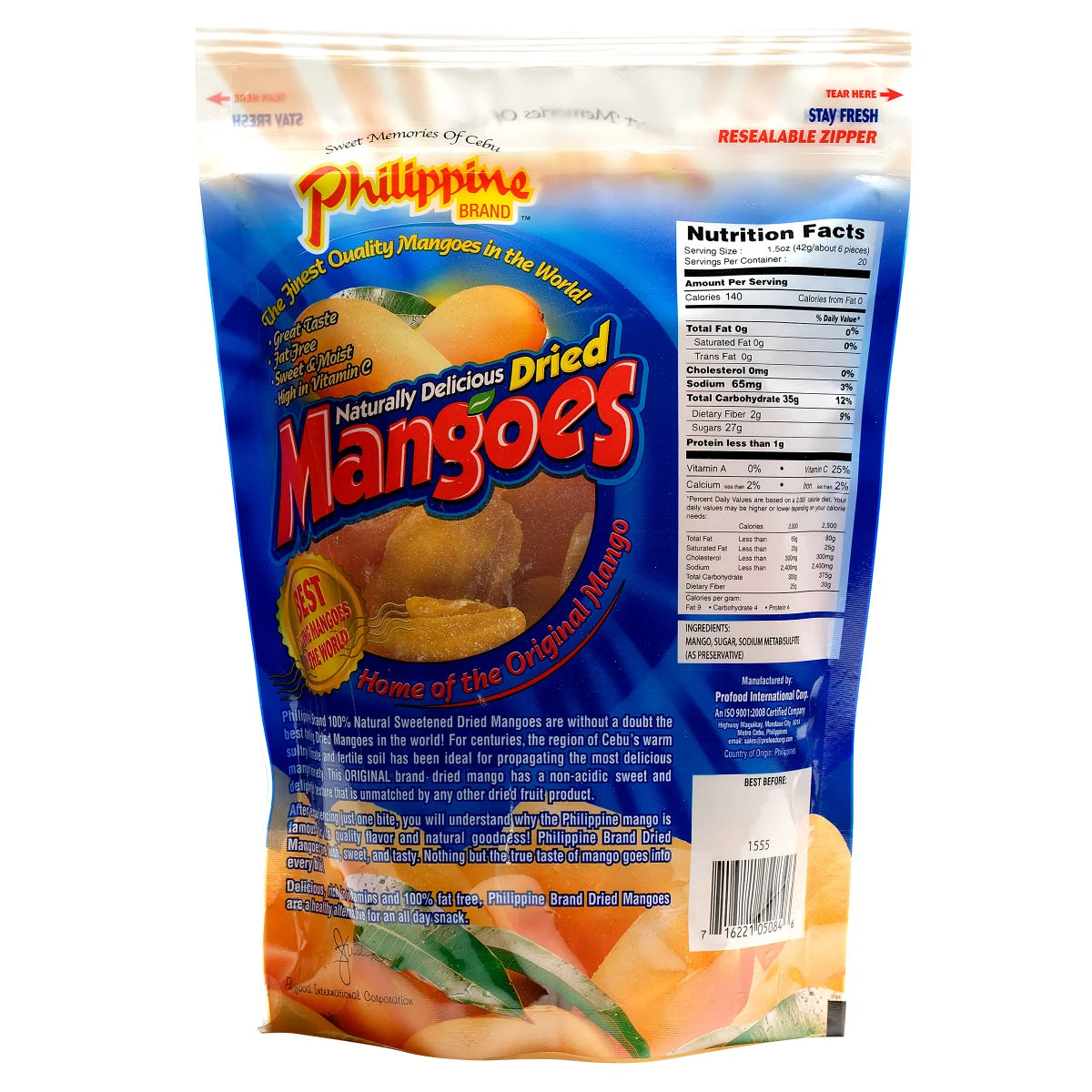 Philippine Brand Dried Mangoes, 850 g