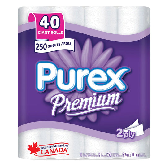 Purex Premium Soft & Thick Toilet Paper, Hypoallergenic, and Septic Safe, 40-pack