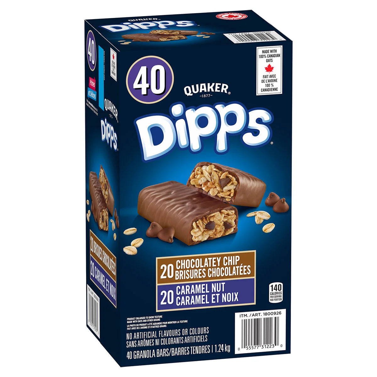 Quaker Dipps Granola Bars, Variety, 40 × 31 g