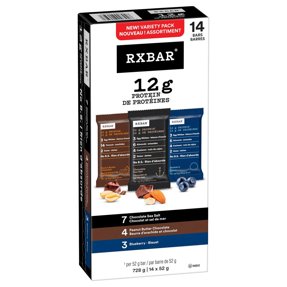 RXBAR Protein Bars Variety Pack, 14 × 52 g