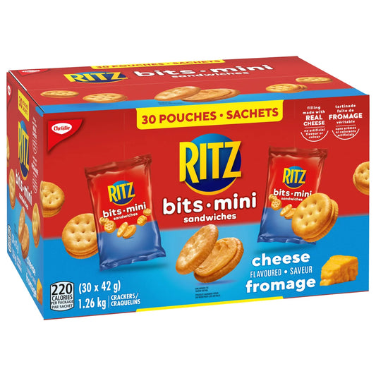 Ritz Bits Mini Sandwiches, Cheese Flavoured Crackers, 30 × 42 g