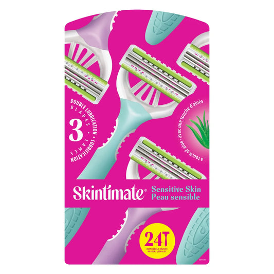 Schick Skintimate Sensitive Disposable Razor, 24-count