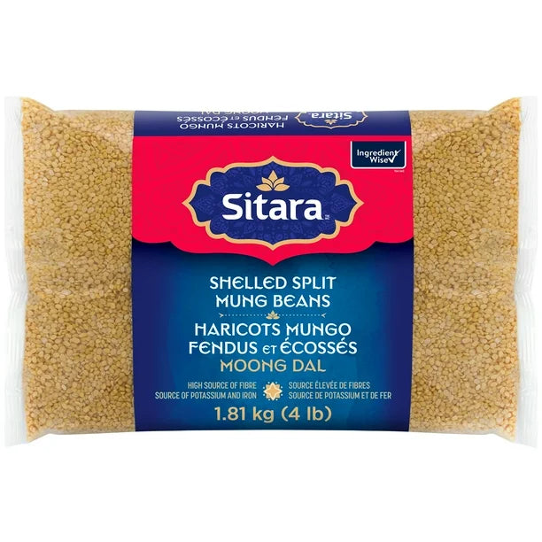 Sitara Shelled Split Mung Beans, 1.81 kg (4 lb)