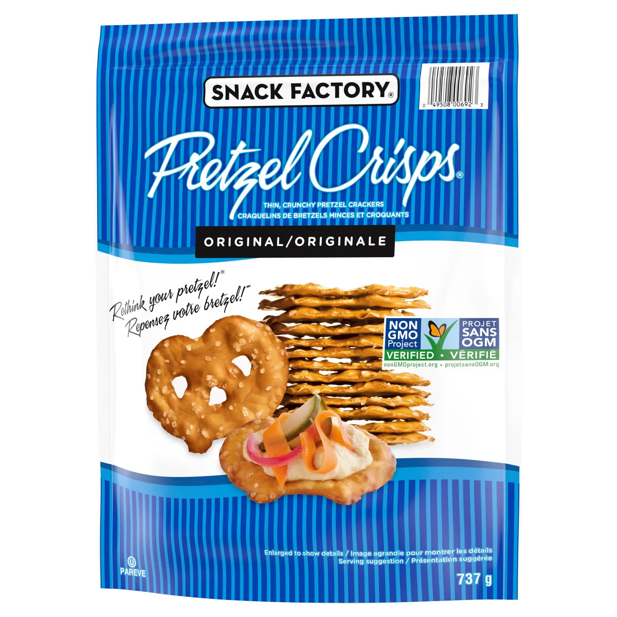 Snack Factory Pretzel Crisps - Original Pretzel Crackers, 737 g