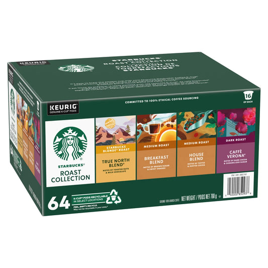 Starbucks Roast Collection K Cup Variety Pack, 64 count