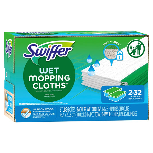 Swiffer Sweeper Wet Mopping Cloths, 64 count