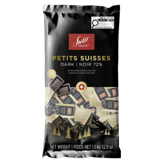 Swiss Delice Petits Suisses Dark 72% Chocolate, 1.5 kg