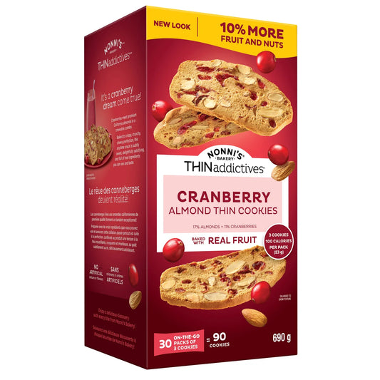 Thinaddictives Cranberry Almond Thin Cookies, 690 g