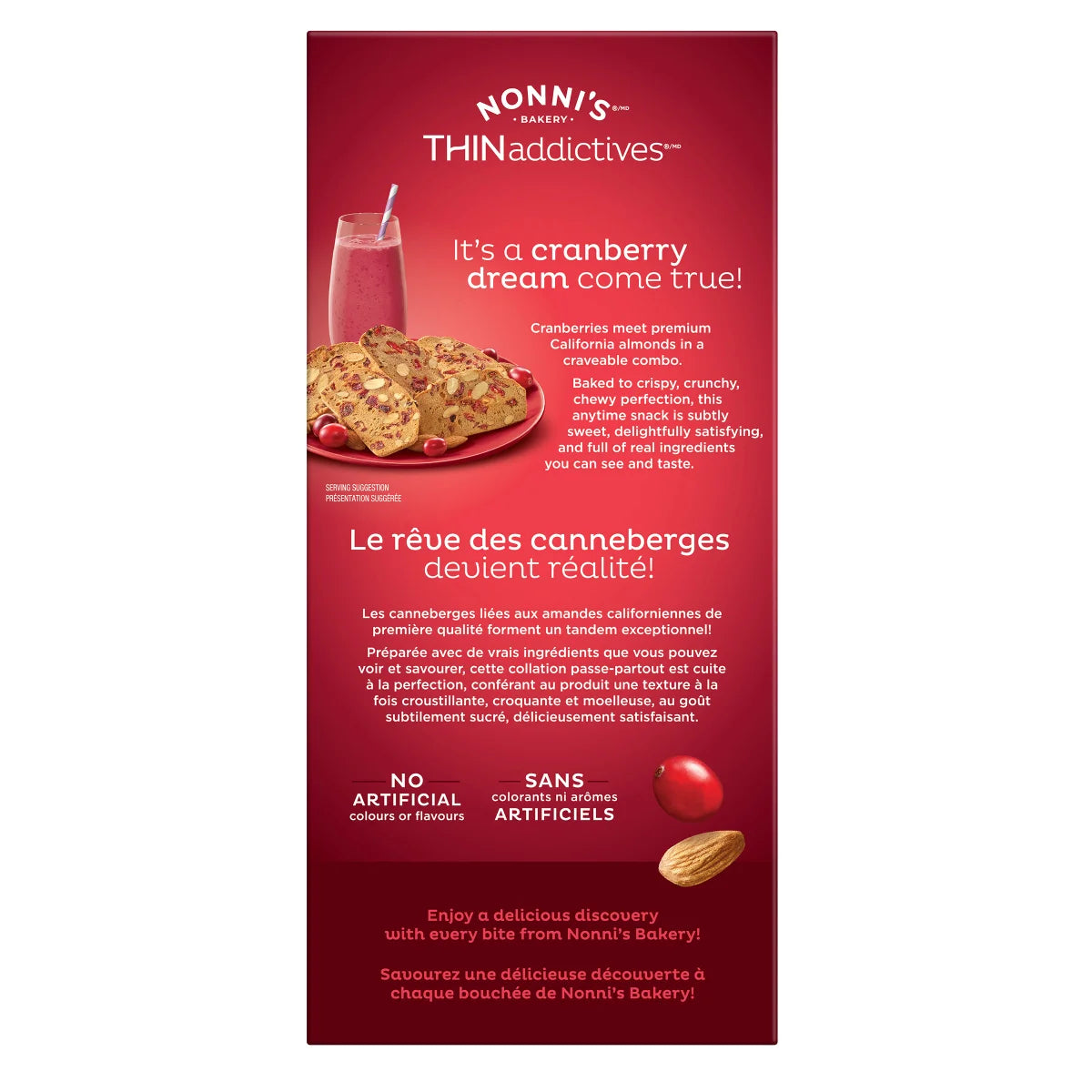 Thinaddictives Cranberry Almond Thin Cookies, 690 g