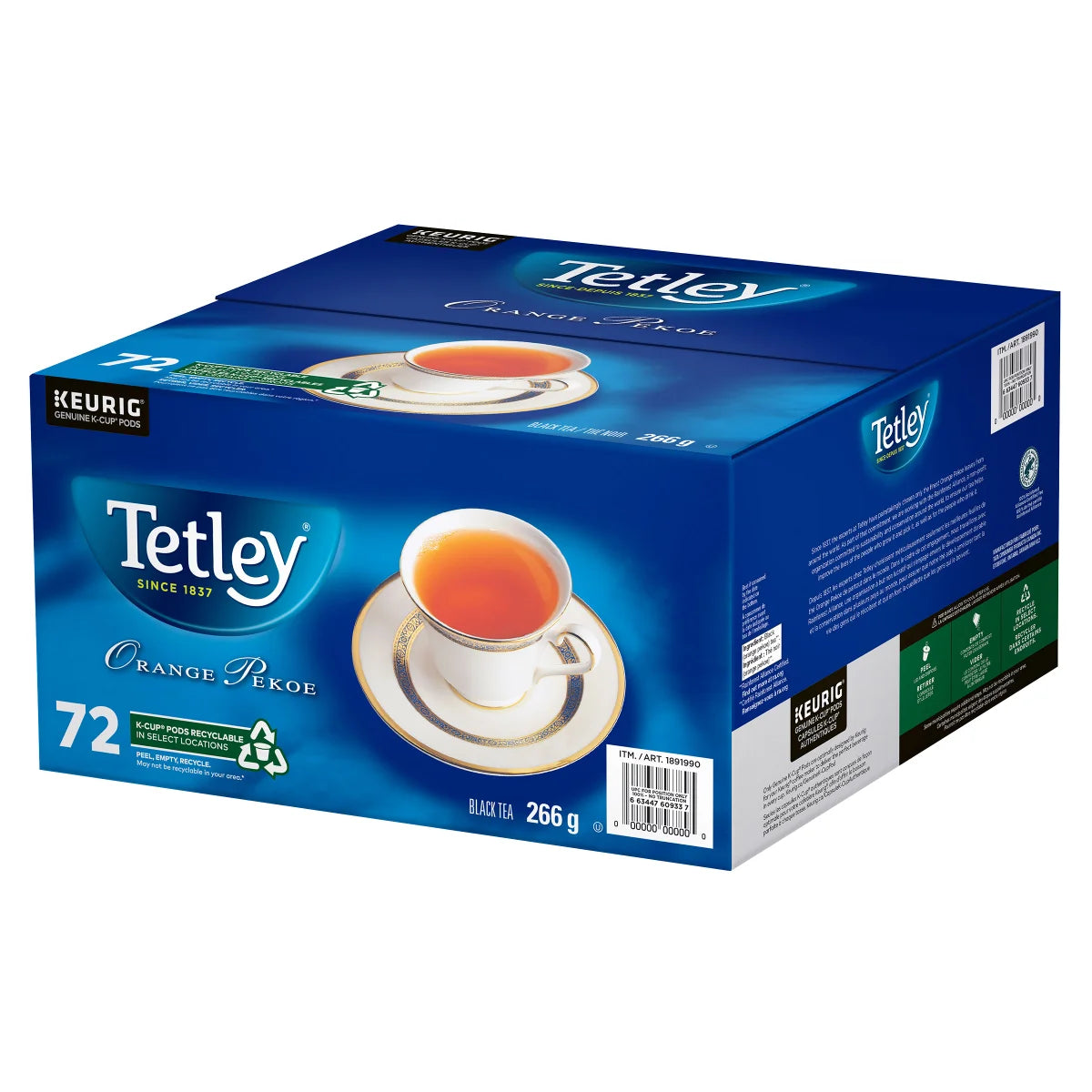 Tetley Orange Pekoe Tea K-Cup Pods, 72-count