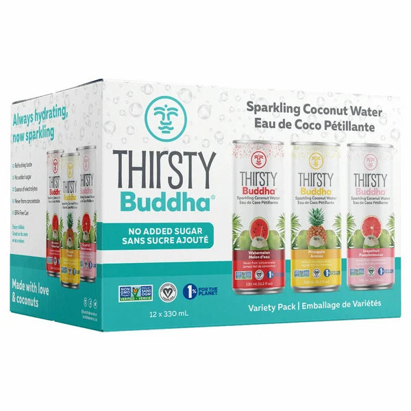 Thirsty Buddha Sparkling Coconut Water 12 x 330ml