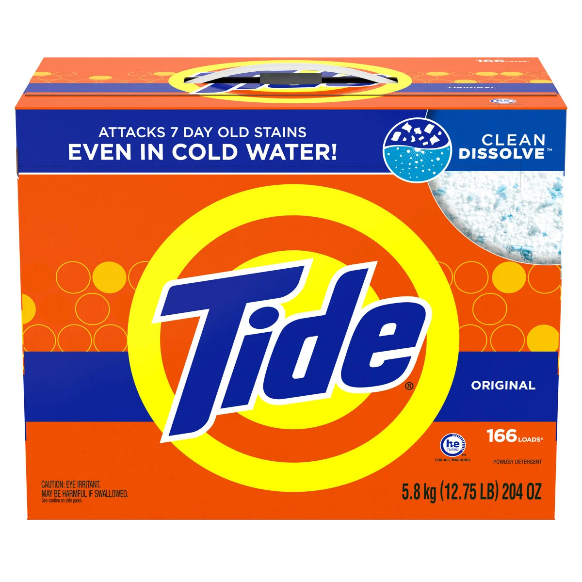 Tide High Efficiency Turbo Powder Laundry Detergent with Acti-Life, Original,166 Loads, 5.8 kg