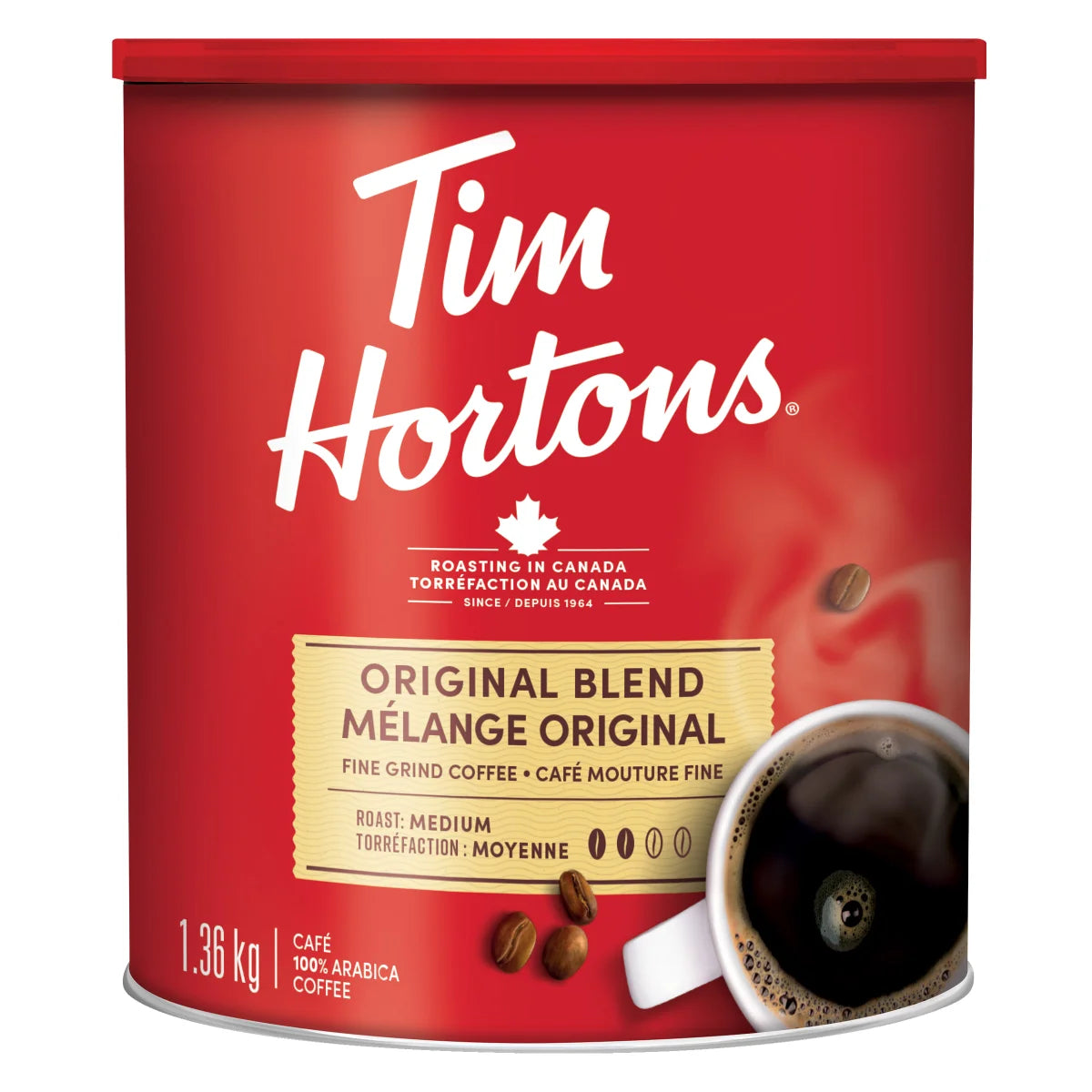 Tim Hortons Original Blend Fine Grind Coffee, 1.36 kg