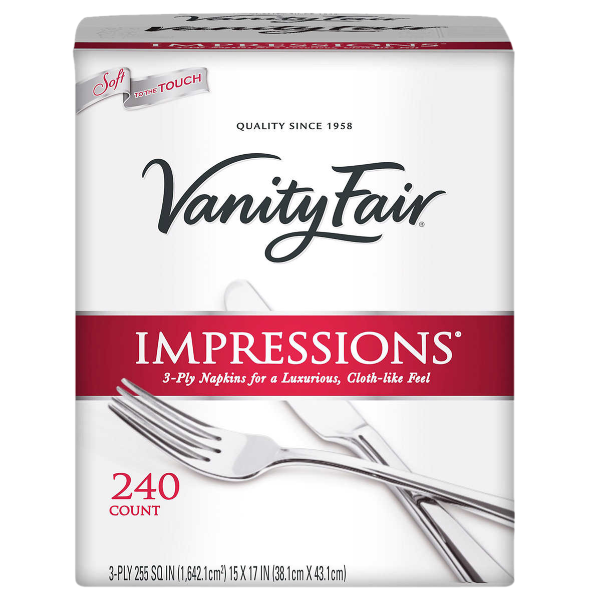 Vanity Fair 3-ply Dinner Napkins Pack of 240