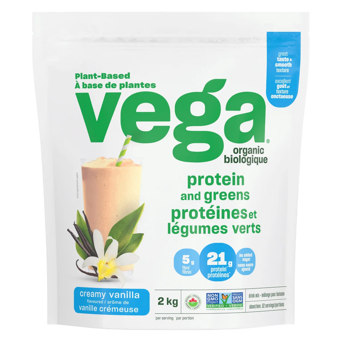 Vega Organic Vanilla Protein & Greens Powder, 2 kg