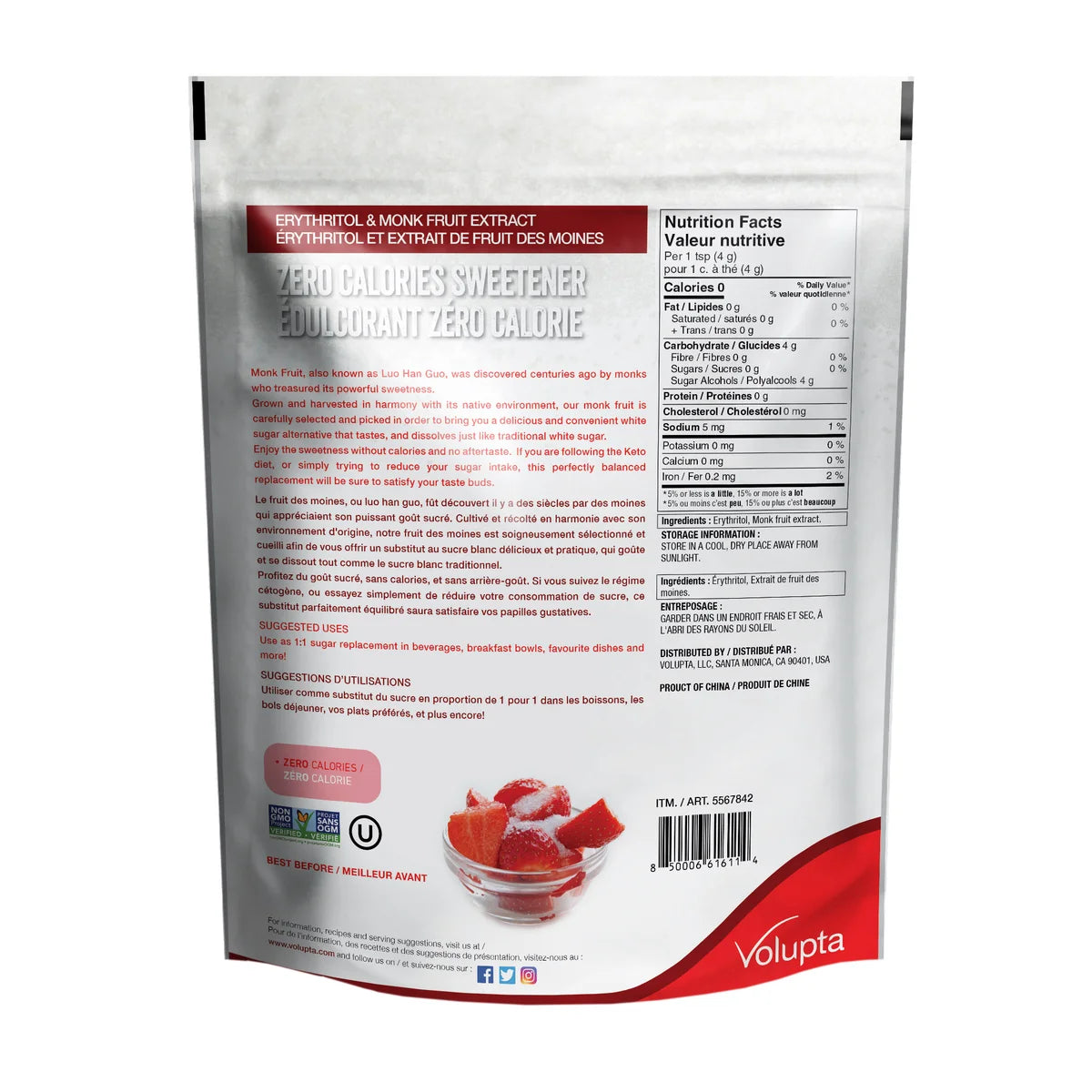 Volupta Erythritol & Monk Fruit Extract Sweetener, 1.36 kg