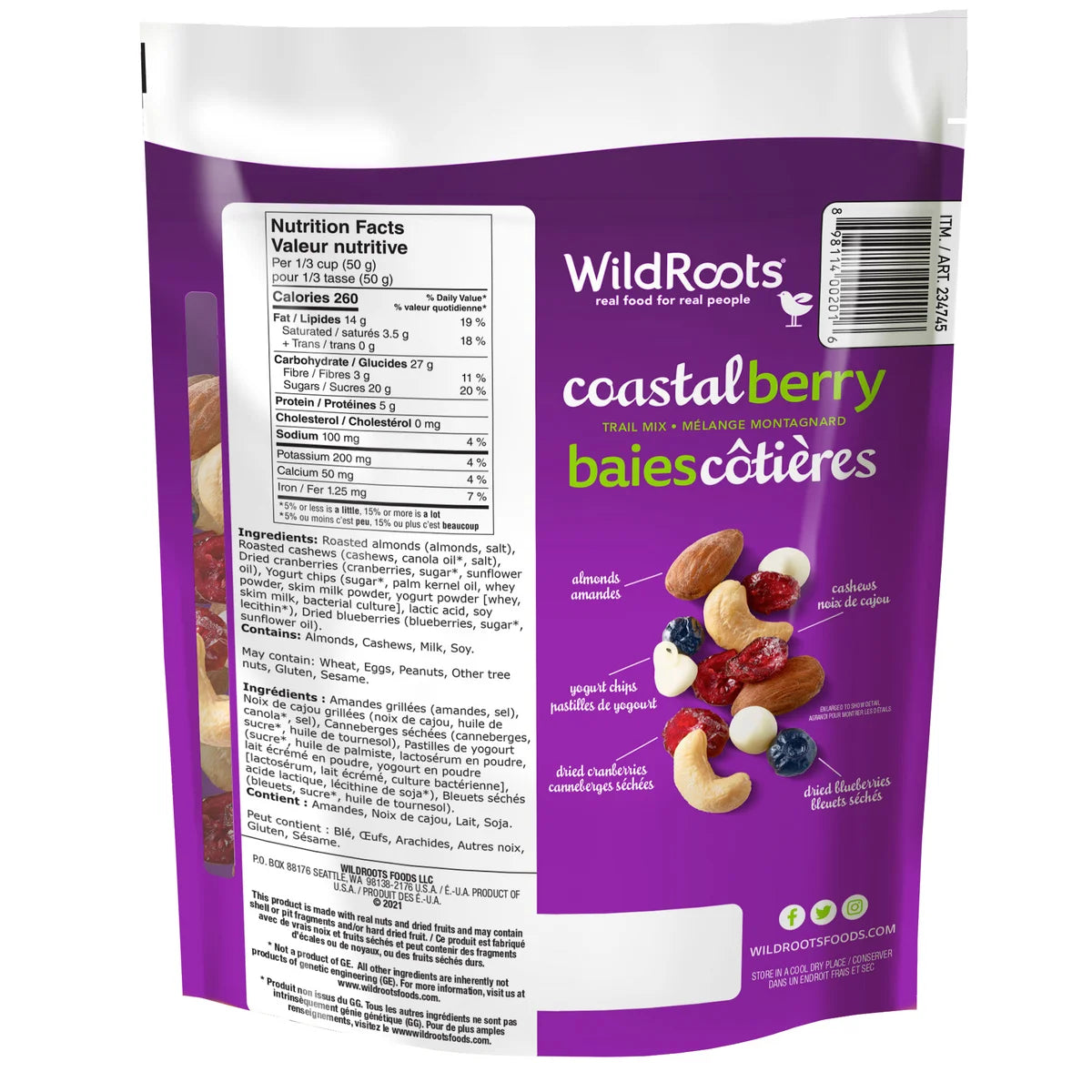 Wild Roots Coastal Berry Natural Trail Mix, 737 g (26 oz.)