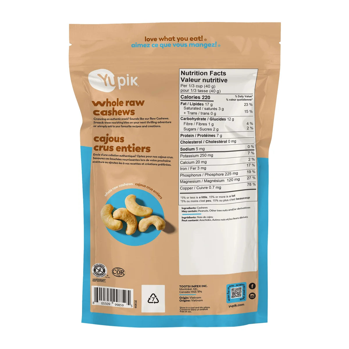 Yupik Raw Cashews, 1 kg