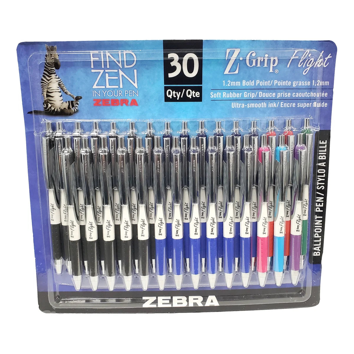 Zebra Z-Grip Flight Pen, 30-pack