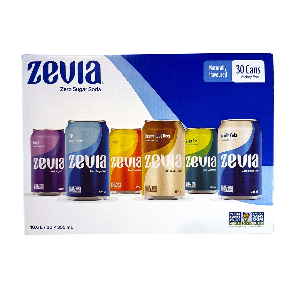 Zevia Soda Zero Sugar Variety Pack 355 mL 30-pack