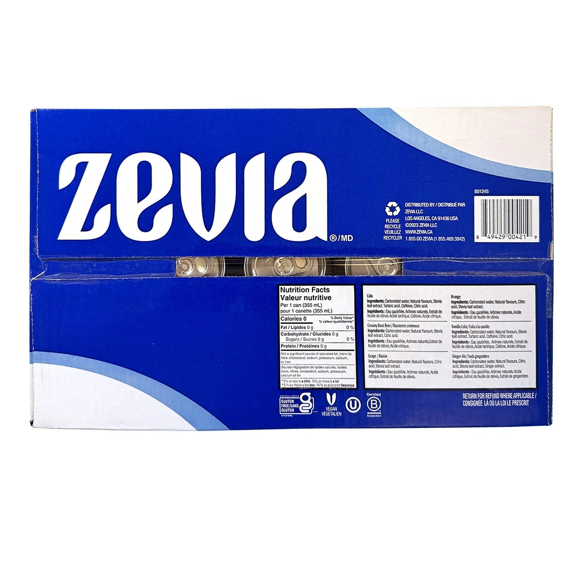 Zevia Soda Zero Sugar Variety Pack 355 mL 30-pack