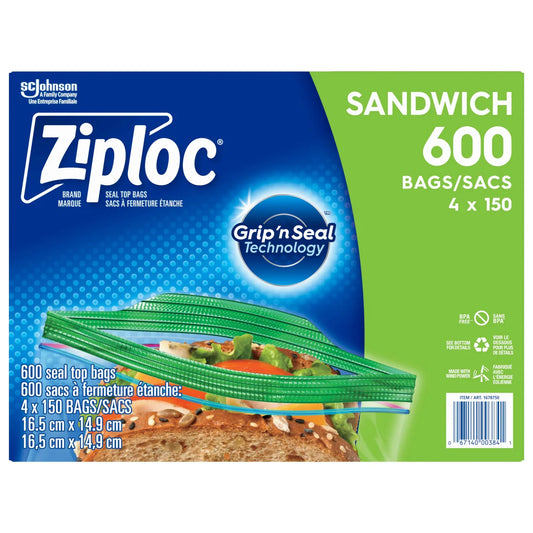 Ziploc Brand Sandwich Bags, 600-count