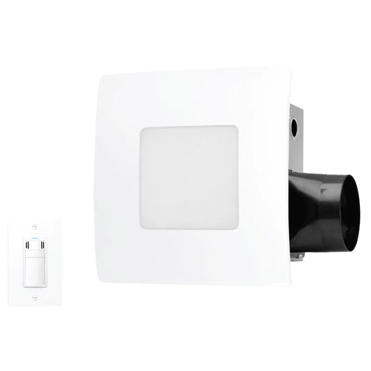 Dewstop 80-110 CFM Easy Install Bathroom/Bath Exhaust Fan with Adjustable LED Light & Humidity Sensing