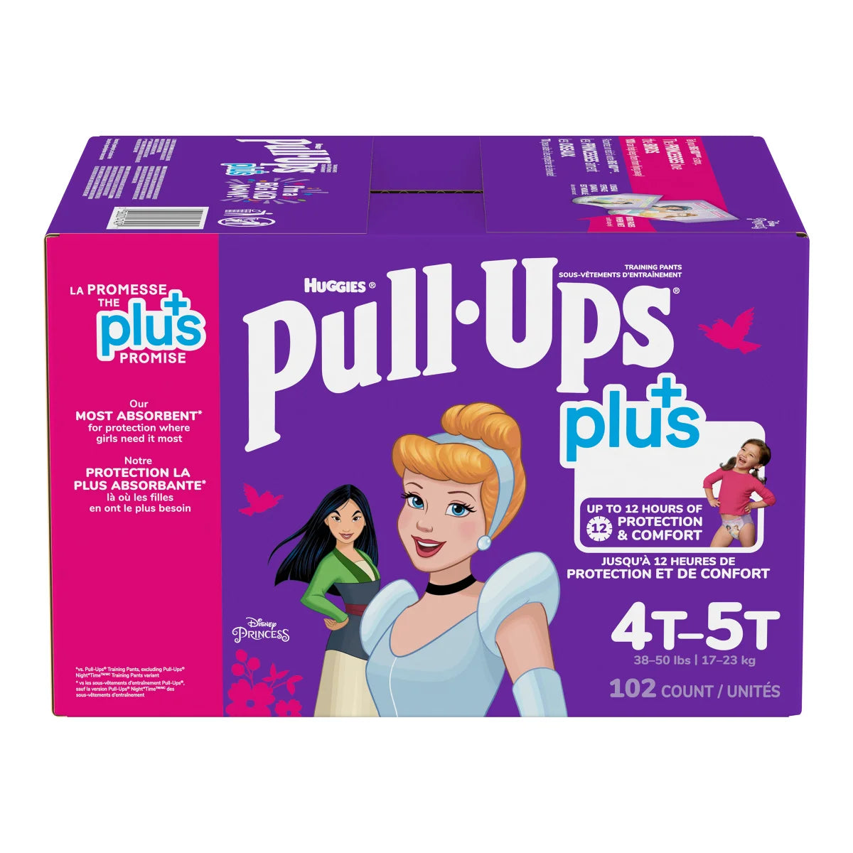 Huggies Pull-Ups Plus Training Pants, 4T to 5T Girls 102 Units