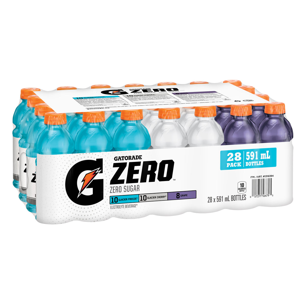 Gatorade Perform Club Pack 28 × 591 mL 10 glacier freeze, 10 glacier cherry, 8 grape