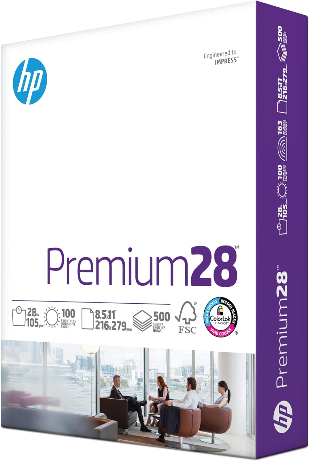 HP Printer Paper | Premium 28 lb | 1 Ream - 500 Sheets | Made in USA - FSC Certified